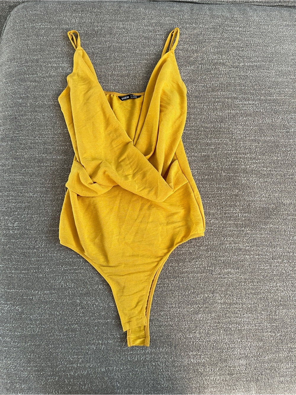 SHEIN Mustard Yellow Kids One-Piece Bodysuit